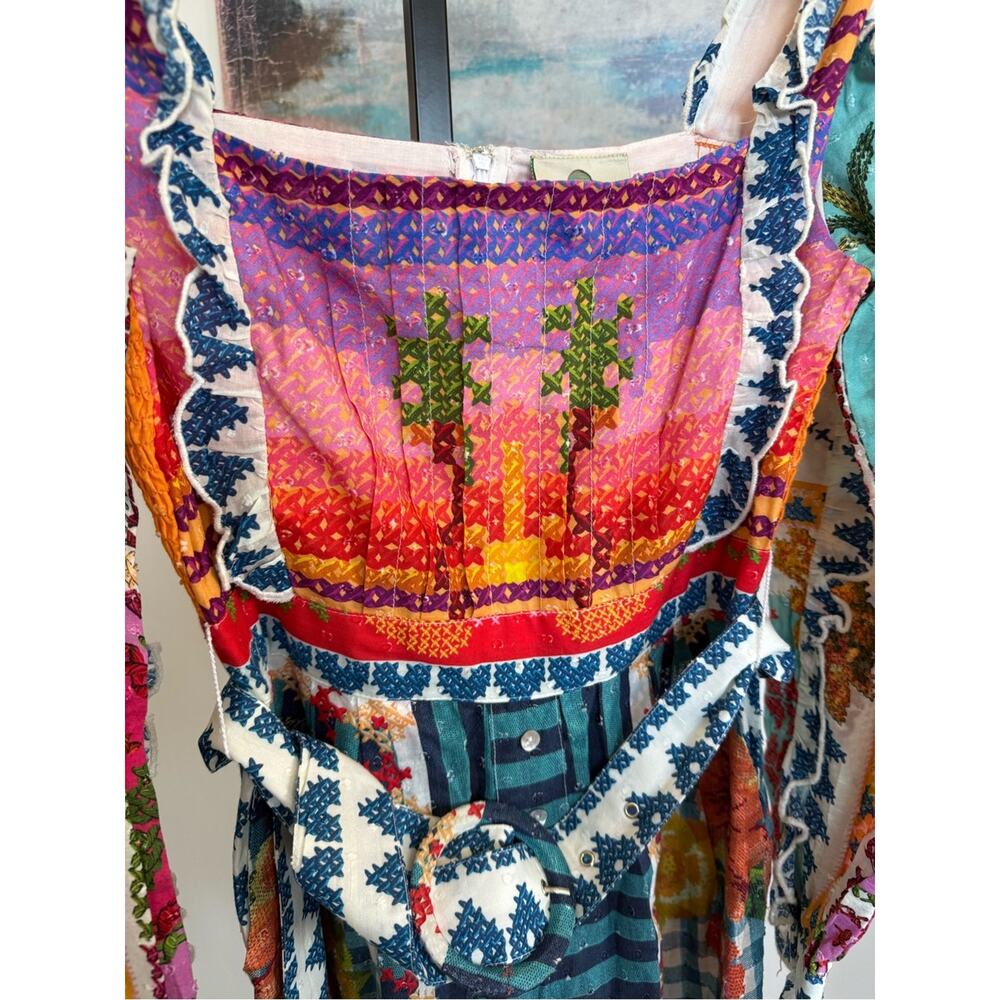 NEW FARM Rio Summer Stitches Romper Embroidered Patchwork Festival Small NWT - Picture 3 of 8